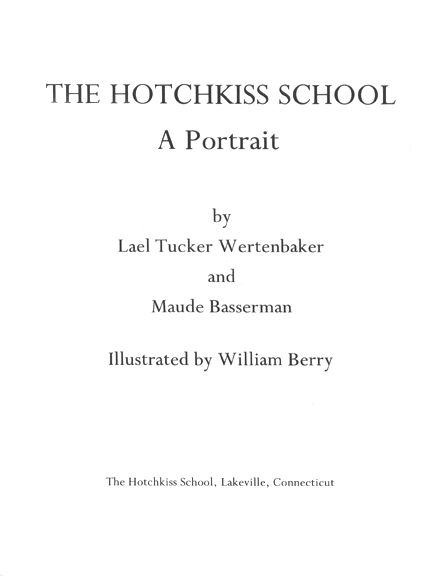 Hotchkiss School Title Page