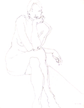 Gesture - Seated Nude Female Facing Forward