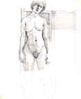 Standing Female Nude Cross Hatching