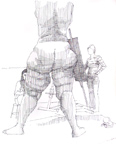 Standing Female Nude Rear View