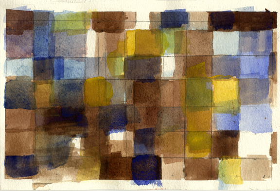 Watercolor Grid Five