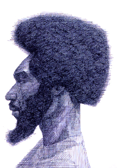 Man With Afro - Profile View